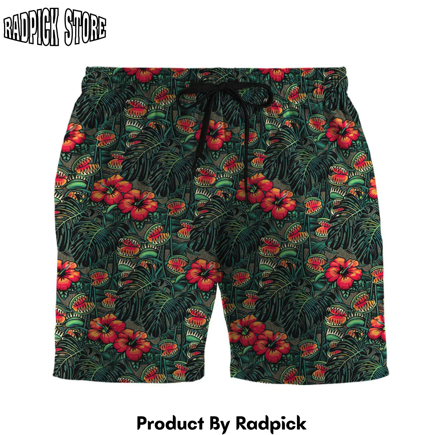 Radpick 3d man eating flower tropical vibe custom men shorts rp631371